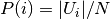 P(i) = |U_i| / N